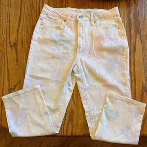 Time&Tru Cream High Rise Jeans Tie Dye See Pics also Small Spot See Pic SZ 12